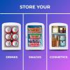imageCocaCola 4L  6Can Mini Fridge with MultiColor LED Light  Portable Thermoelectric 12V DC110V AC Quiet CoolerWarmer for Bedroom Office Car Gaming Room Mini Refrigerator for Drinks ampamp Skincare