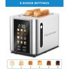 imageKenmore 2Slice Toaster  Color Touch Screen ampamp 6 Shade Settings  Extra Wide Slots  Digital Countdown Timer  Customizable Smart Presets  Reheat Defrost Add Time Functions  Stainless Steel2 Slice