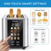 imageKenmore 2Slice Toaster  Color Touch Screen ampamp 6 Shade Settings  Extra Wide Slots  Digital Countdown Timer  Customizable Smart Presets  Reheat Defrost Add Time Functions  Stainless Steel4 Slice