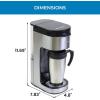 imageKoolatron Kenmore Single Serve Coffee Maker ampamp Stainless Steel Travel Mug CapsulePod ampamp Ground Coffee Brewing K Cup Compatible Hot ampamp Iced Coffee Machine 6 to 14 Oz Brew Sizes Auto ShutOff Black
