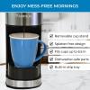 imageKoolatron Kenmore Single Serve Coffee Maker ampamp Stainless Steel Travel Mug CapsulePod ampamp Ground Coffee Brewing K Cup Compatible Hot ampamp Iced Coffee Machine 6 to 14 Oz Brew Sizes Auto ShutOff Black