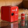 imageCoca Cola Mini Fridge for Bedroom Skincare Cosmatic Office 4L Small Refrigerator Classic Coke Bottle Portable Fridge Mini Fridge for Dorm Fridge Ideal for Snacks Drinks Red