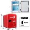 imageCoca Cola Mini Fridge for Bedroom Skincare Cosmatic Office 4L Small Refrigerator Classic Coke Bottle Portable Fridge Mini Fridge for Dorm Fridge Ideal for Snacks Drinks Red