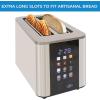 imageKenmore Elite toaster 4slice wide slot countertop stainless steel Auto lift toasters grill or toast bread bagel amp buns commercial easy tray clean function with compact pop up tostadora de panBlack
