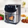 imageTotal Chef Air Fryer  Aerogrill NonStick Frying Basket French Fry Digital Touch Screen 7 Presets Freidora Elctrica Countertop Cooking Kitchen Appliance 38 quart BlackSliver And Black