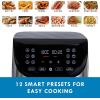 imageTotal Chef Air Fryer  Aerogrill NonStick Frying Basket French Fry Digital Touch Screen 7 Presets Freidora Elctrica Countertop Cooking Kitchen Appliance 38 quart BlackSliver And Black