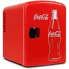 imageCoca Cola Mini Fridge for Bedroom Skincare Cosmatic Office 4L Small Refrigerator Classic Coke Bottle Portable Fridge Mini Fridge for Dorm Fridge Ideal for Snacks Drinks Red
