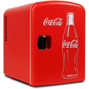 imageCoca Cola Mini Fridge for Bedroom Skincare Cosmatic Office 4L Small Refrigerator Classic Coke Bottle Portable Fridge Mini Fridge for Dorm Fridge Ideal for Snacks Drinks Red