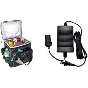 imageKoolatron Electric Portable Cooler Plug in 12V Car Cooler Bag 13L No Ice Camping Adjustable Shoulder Strap with 110 Volt AC to 12 Volt DC Power Adapter wCircuit Breaker 5A DC Power Converter