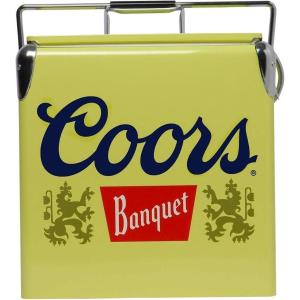 imageCoors Banquet Retro Ice Chest Cooler  Portable Ice Bucket with Bottle Opener Vintage Style Insulated for Camping Beach Picnic RV BBQs Tailgating Fishing 18 Can Ice Box 13L 14 qt