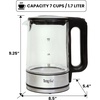 image:imageTotal Chef Electric Glass Kettle 17L  Fast Boil BPAFree Borosilicate Glass LED Light Auto ShutOff BoilDry Protection Cordless Water Boiler for Tea amp Coffee Kitchen Appliance