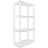 image:imageOskar Heavy Duty Plastic Storage Shelves for Garage Kitchen Bathroom Basement Kids Room ToysStackable 4Tier White Organizer Rack for Books Shoes Pantry Cleaning and Closet Organization