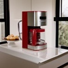 image:imageKenmore Single Serve Coffee Maker  612 Oz Brew Sizes Compatible with Keurig KCup Pods amp Ground Coffee One Cup Brewer Travel Mug Friendly Auto ShutOff Hot amp Iced maquina de cafe WhiteStainless SteelRed