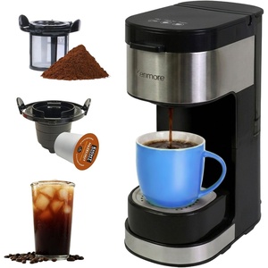 image:imageKenmore Single Serve Coffee Maker  Compatible with Keurig KCup Pods amp Ground Coffee One Cup Brewer 612 Oz Brew Sizes Travel Mug Friendly Auto ShutOff Hot amp Iced Maquina de cafe RedKKCMKCMB