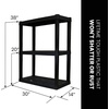 image:imageOskar Heavy Duty Plastic Storage Shelves for Garage Kitchen Bathroom Basement Kids Room Stackable 3Tier Black Organizer Rack for Books Shoes Toys Pantry Cleaning and Closet Organization