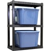image:imageOskar Heavy Duty Plastic Storage Shelves for Garage Kitchen Bathroom Basement Kids Room Stackable 3Tier Black Organizer Rack for Books Shoes Toys Pantry Cleaning and Closet Organization
