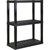 image:imageOskar Heavy Duty Plastic Storage Shelves for Garage Kitchen Bathroom Basement Kids Room Stackable 3Tier Black Organizer Rack for Books Shoes Toys Pantry Cleaning and Closet Organization